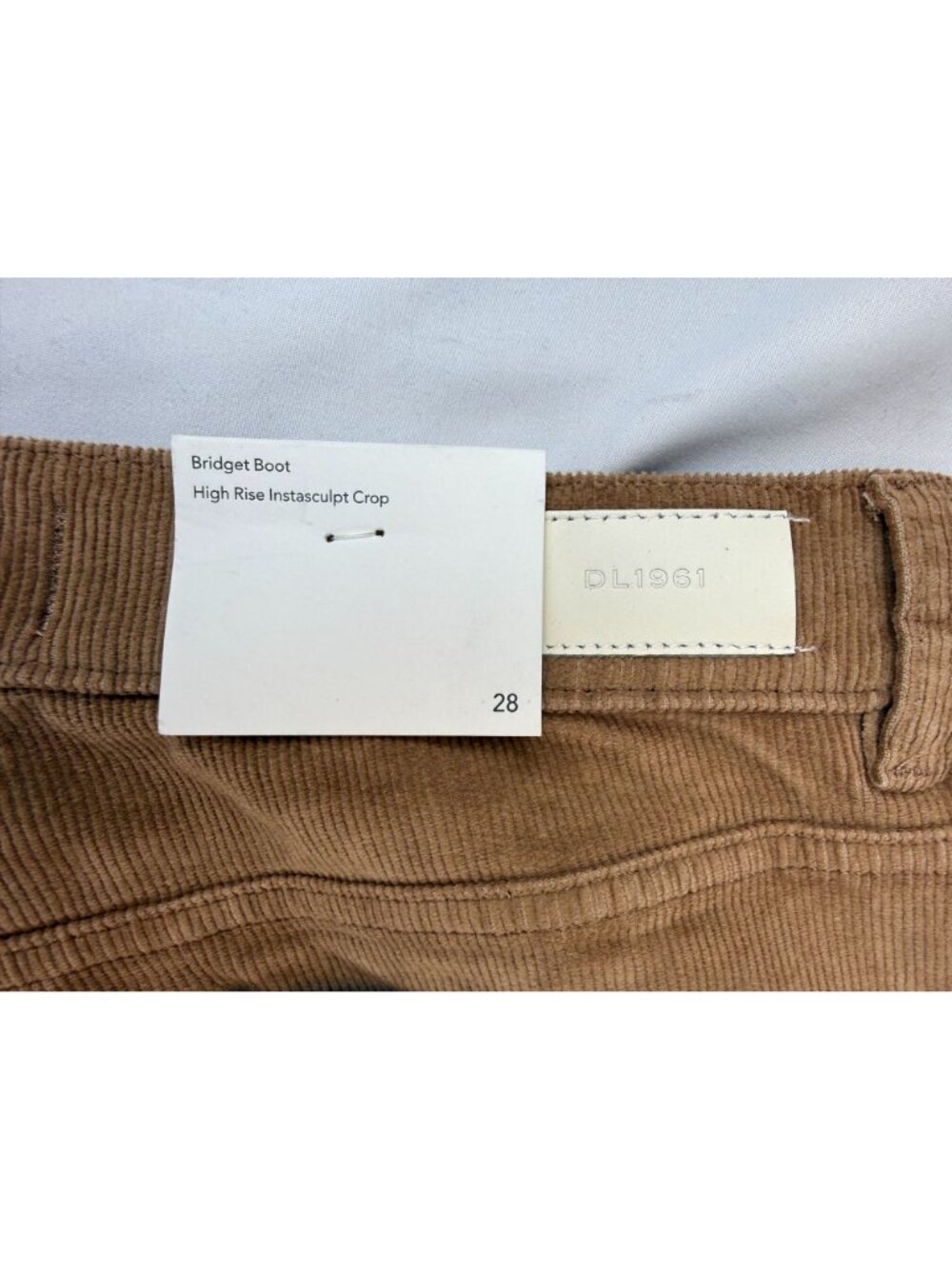 NWT DL1961 Bridget Corduroy Boot High Rise cropped Instasculpt Size 28 Teddy Tau - Picture 6 of 15